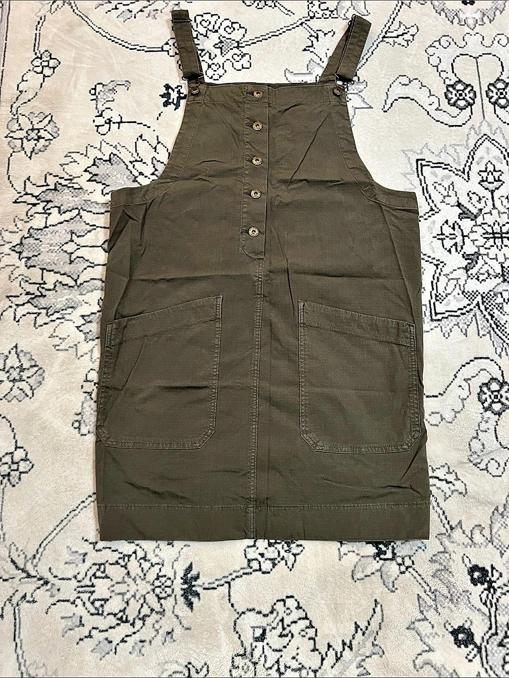 Duluth Olive Green Mini Overall Dress Size XL
